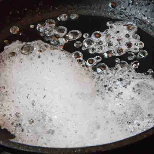 Cast Iron Skillet With Soap Bubbles