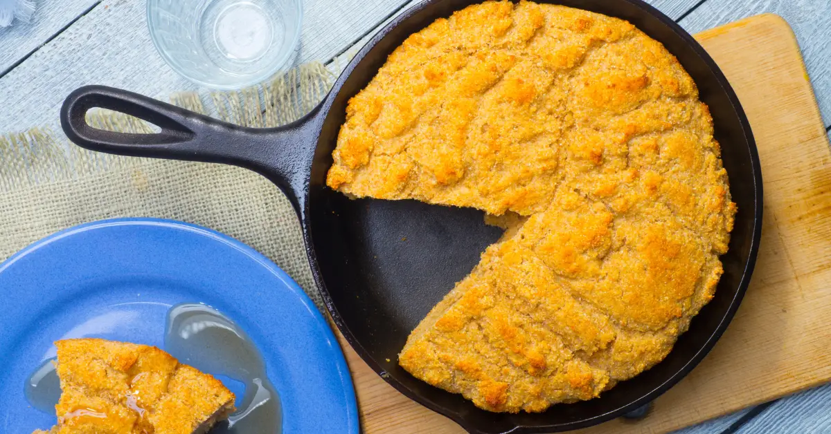 Jiffy Cornbread In A Cast Iron Skillet